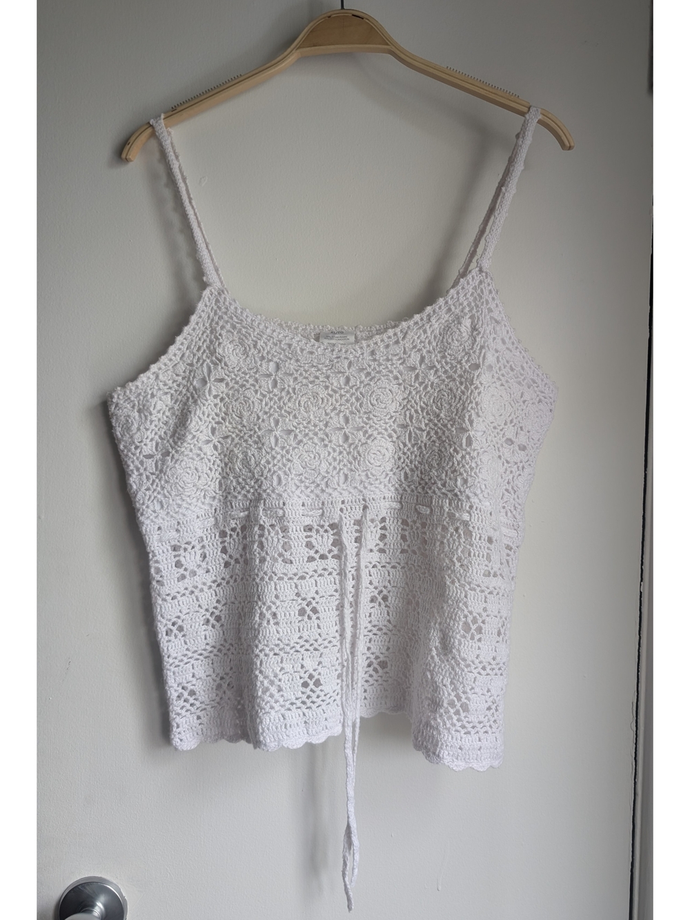 White Crochet Tank Top - Women